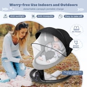 Baby Swing for Infant, Caveen Electric Bluetooth Music Bouncer Rocker with 5 Sway Modes, 3 Timing, Removable Cushion, Black