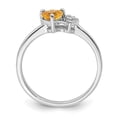 thumbnail image 2 of Sterling Silver Rhodium-plated Polished Citrine and Diamond Ring QR7063NOV, 2 of 5