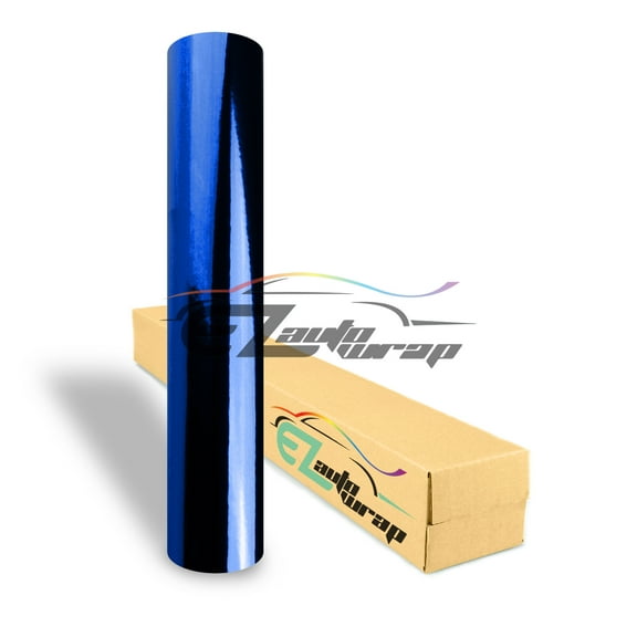 EZAUTOWRAP Chrome Blue Mirror Vinyl Wrap Sticker Decal Film Sheet Car Vehicle With Air Release Technology