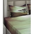 thumbnail image 5 of Ambesonne Lonely Tree Fitted & Top Sheet Set with Shams, Picturesque Lakeside, Green Black, 5 of 7
