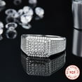 thumbnail image 5 of Luxury Full Diamond Moissanite Ring For Men, S925 Sterling Silver Plated 18K White Gold Engagement Ring, Suitable For Daily Wear Party Vacation Wedding Anniversary, 5 of 8