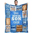 thumbnail image 1 of LHSHID Fathers Day Bonus Son Gifts Bonus Son Gifts from Stepmom Stepdad Best Birthday Gifts for Bonus Son to My Bonus Son Gifts Ideas Unique Graduation for Stepson Blanket 60"x80", 1 of 6