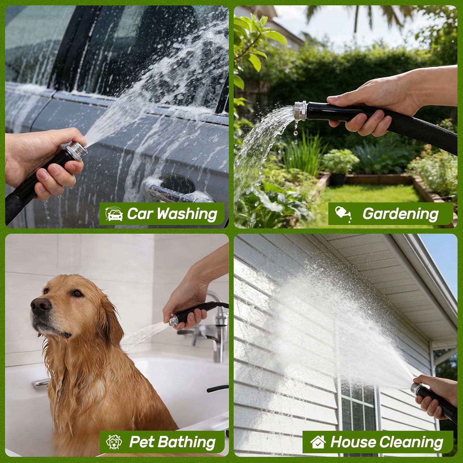 HGLCM Garden Hose 25FT, Lightweight, Ultra Flexible, Durable, Kink-Free Garden Hose, RV, Marine and Camper Hose,550 PSI