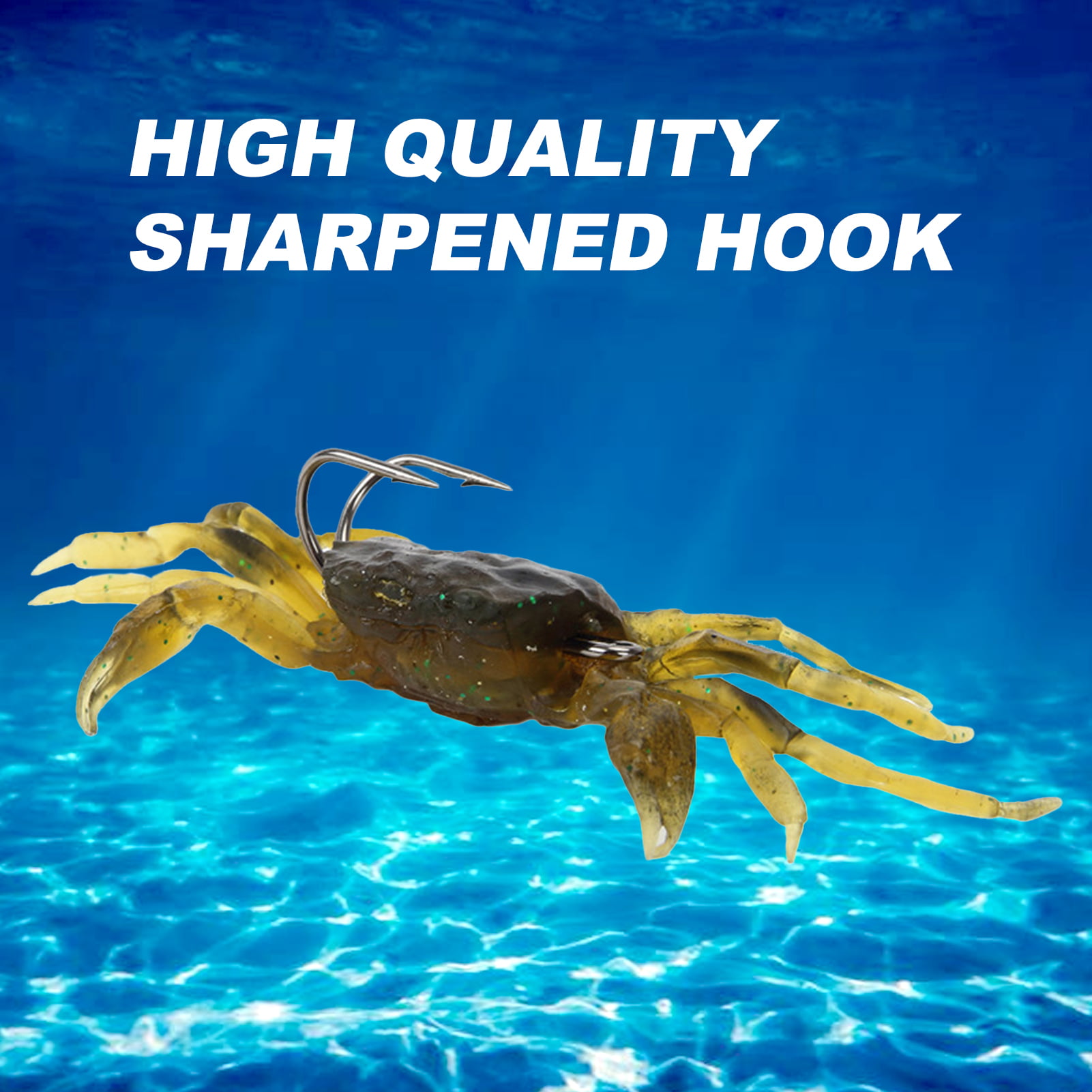 Artificial Crab Baits 3D Crab Soft Lures with Sharp Hooks Sea Fishing Bait Traps