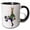 Black/White, variant on 3drose, Cute Funny Llama Playing Soccer Action Cartoon, 15oz Mug