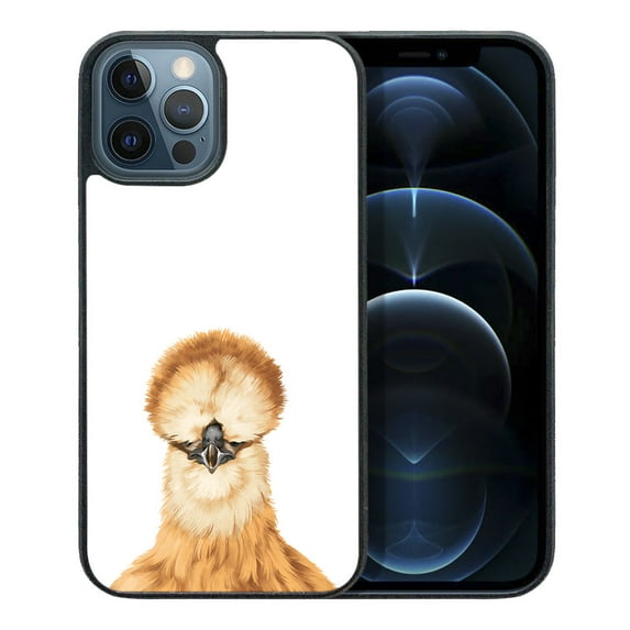 FINCIBO Soft Rubber Protector Cover Case for Apple iPhone 12 Pro Max 6.7" 2020 (NOT FIT Apple iPhone 12/12 Pro 6.1" 2020/iPhone 12 mini 5.4" 2020), Silkie Chicken
