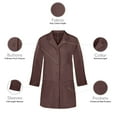 thumbnail image 2 of Panda Uniform by HeedFit Women's 32" Medical Lab Coat, Snap Front, Notched Lapel, 2XL, Chocolate, 2 of 6