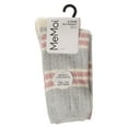 thumbnail image 3 of MeMoi 2 Pair Women's Ribbed Stripe Buttersoft Crew Socks - Womens - Female, 9-11, Alloy, 3 of 4