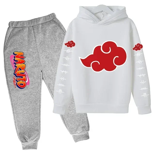Ropa de Naruto para niños, sudaderas con capucha de moda para bebés, conjuntos de disfraces de Sasuke de Anime japonés Kakashi, otoño