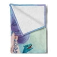 thumbnail image 2 of Winter Soft Flannel Fleece Throw Blanket, Fantasy Snow Queen in with Dragon Illustration Print, Cozy Plush for Indoor and Outdoor Use, 50" x 60", Violet Blue Pale Green, by Ambesonne, 2 of 5