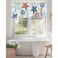 thumbnail image 4 of Valance Curtains for Windows Ocean Teal Starfish Kitchen Curtians Window Treatment Marine Life Coastal Topper Curtain Rod Pocket Valances for Kitchen Bathroom Living Room 60x18in, 4 of 9