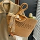 thumbnail image 4 of Bolso de paja francés, bolso tejido a mano, bolso de playa, bolso vintage, bufanda de seda, bolso decorativo tridimensional, bolso para ir al trabajo, bolso para salir, bolso de playa tejido de algodó, 4 of 6