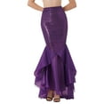thumbnail image 2 of TSSOE Women's Mermaid Skirt Tail Costume Shiny Princess Cosplay Halloween Party Maxi Fancy Dress Purple XL, 2 of 7