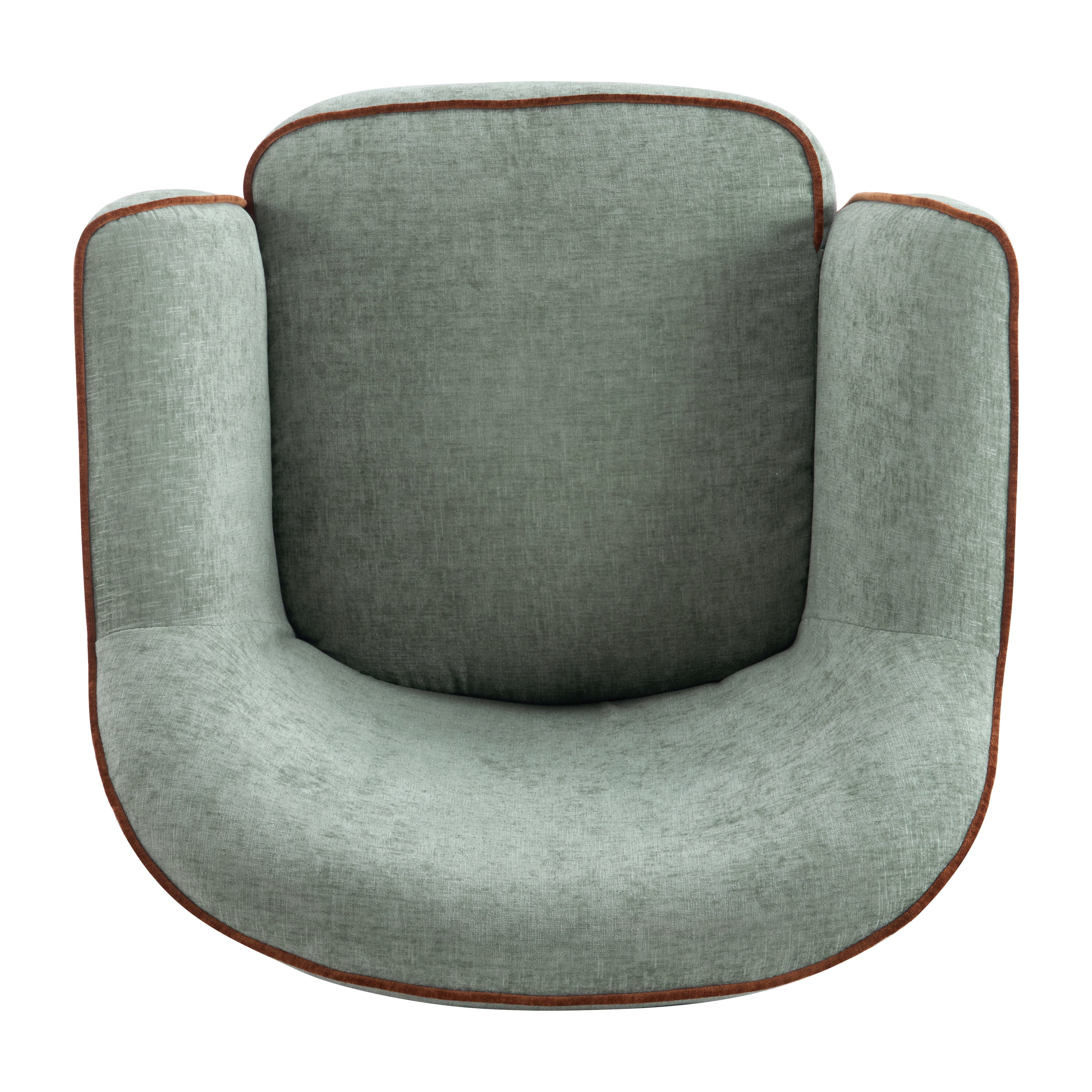 Euroco 360° Swivel Accent Chair, Chenille Upholstered Barrel Chair with Flared Arms, Modern Reading Armchair for Living Room, Bedroom and Office,Green