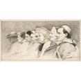 thumbnail image 2 of Jehan Georges Vibert 18x11 Gold Ornate Wood Frame and Double Matted Museum Art Print Titled - Eight Heads of Ecclesiastics, 2 of 4