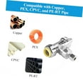 thumbnail image 5 of Bybiment (Pack of 2) 1/2" 1/2" 3/8" .D. Compression Tee Stop Valves with Disconnect Clip, 1/4 Turn Chrome Plated Water Shut Off for Copper, PEX, Pipe, 5 of 7