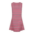 thumbnail image 6 of LTTVQM Girls Dresses Casual Sleeveless Sundresses Vacation Striped Tank Dress Basic Round Neck Midi Dress with Pockets Hot Pink 5-6, 6 of 7