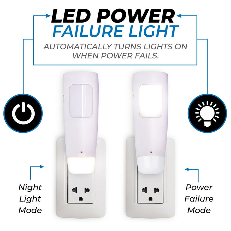 Westek LED Emergency Lights for Home Power Failure, 2 Pack - 3