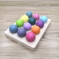 thumbnail image 3 of Rainbow Wooden Balls,Montessori Toddler Toys,Color Sorting & Matching Game,Early Education Learning Toys for Baby Boys or Girls 2-6 Years Old, 12 Pcs Wood Balls with Tray. (Pastel Macaron Colors), 3 of 6