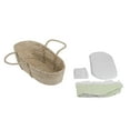 Badger Basket Natural Moses Basket Sage Gingham Bedding