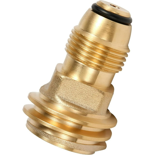 POL to QCC1 Propane Adapter, Propane Tank Adapter Converts POL LP Tank Service Valve to QCC1/Type1 Hose or Regulator Solid Brass Old to New Type Connection