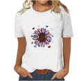 thumbnail image 1 of Tops Cortos para Mujeres Día de la Independencia Patriótica Impreso Cuello Redondo, Camiseta de Manga Corta Casual para la Primavera, Verano Y Fiesta, 1 of 4