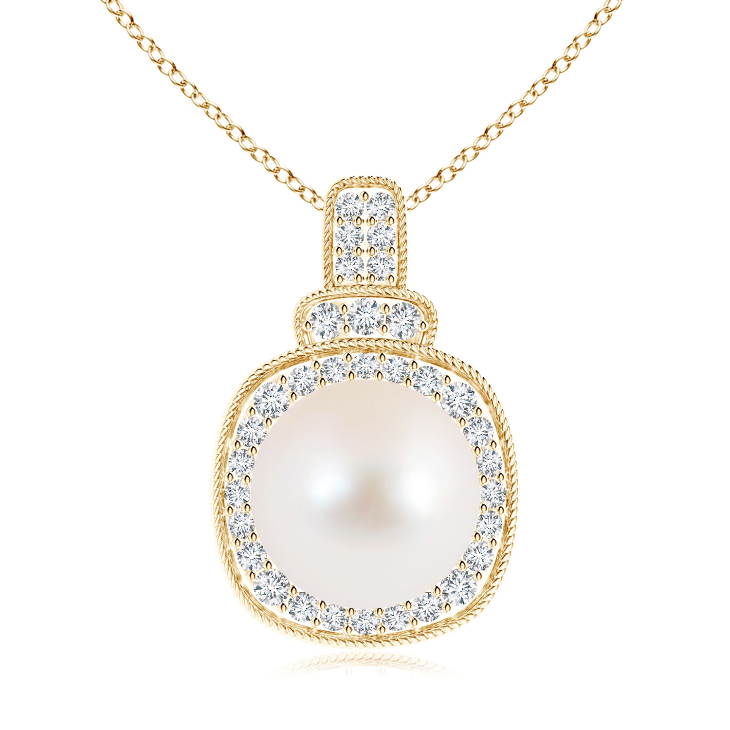 Angara 10mm Round Freshwater Cultured Pearl PendantPearl Pendant