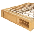 thumbnail image 6 of Harper & Bright Designs Queen Size Platform Bed with 4 Storage Drawers and Footboard Storage Cubby, Simple Bed Frame No Headboard for Bedroom, Natural, 6 of 15