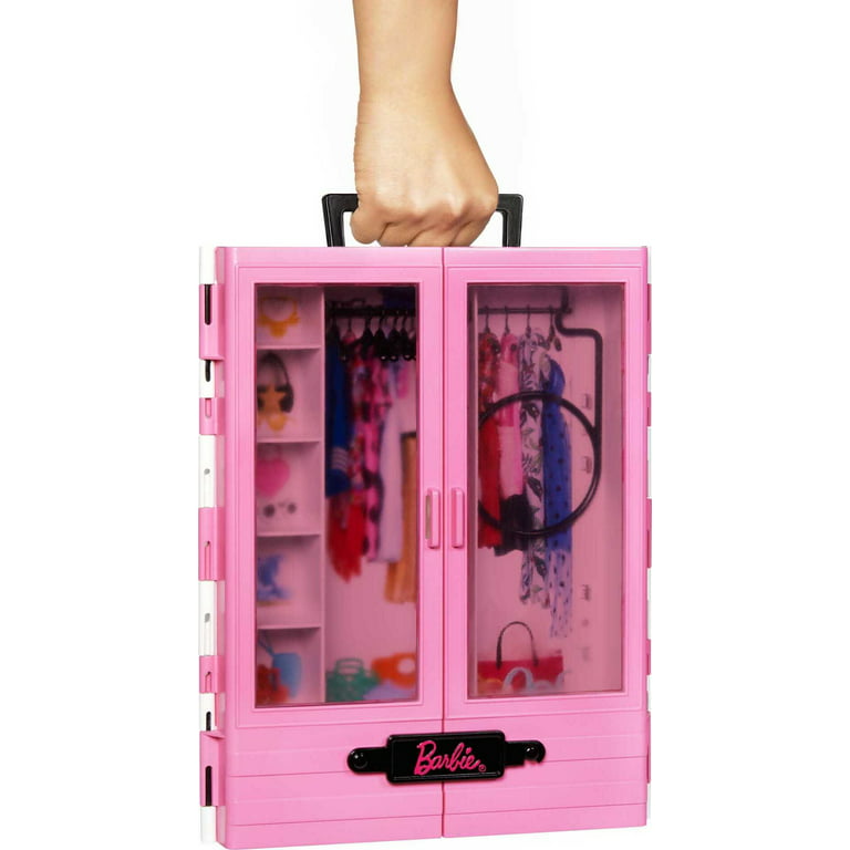 Barbie Fashionistas Ultimate Closet Portable Fashion Toy with Doll,  Clothing, Accessories and Hangers, Gift for 3 to 8 Year Olds