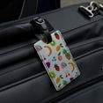 thumbnail image 4 of Tiny Fruits Bananas Cherries Grapes Kiwi Pineapples Rectangle Leather Luggage Card Suitcase Carry-On ID Tag, 4 of 8