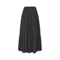 thumbnail image 4 of GJSYRH Women's Summer Casual Elegant Smock Layered Tiered Maxi Skirt High Waisted A Line Flowy Long Skirts with Pockets Black XL, 4 of 6