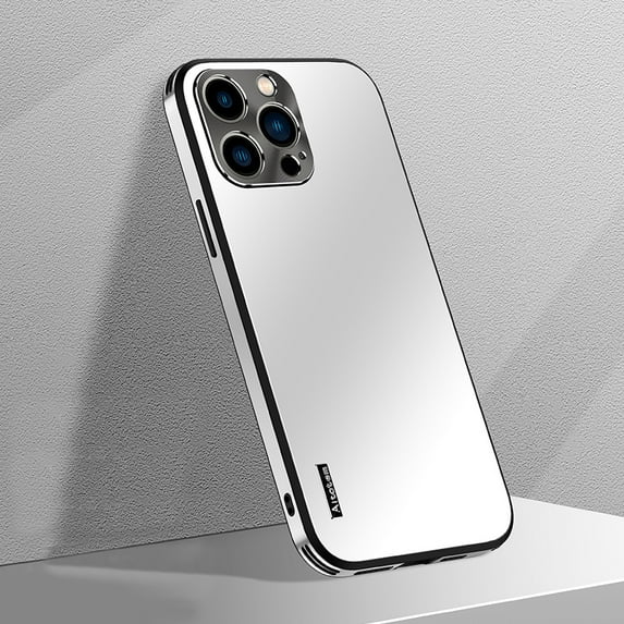 K-Lion for iPhone 14 Pro Max Slim Matte Case, Micro Frosted Hard PC Back Aluminum Metal Frame All-inclusive Camera Lens Protection Shockproof Anti-Scratch No Fingerprints Ultra-Thin Case, White