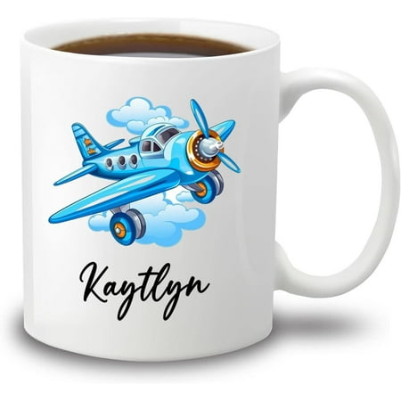 

Personalized Airplane Coffee Mug Cup Gift With Kids Name Customized Airplane Coffee Cup 11 Oz 11 Oz Air Plane White Ceramic Mug Gift For Plane Lover/Pilot Airplane Lover Travel Mug Gift Plane Mug