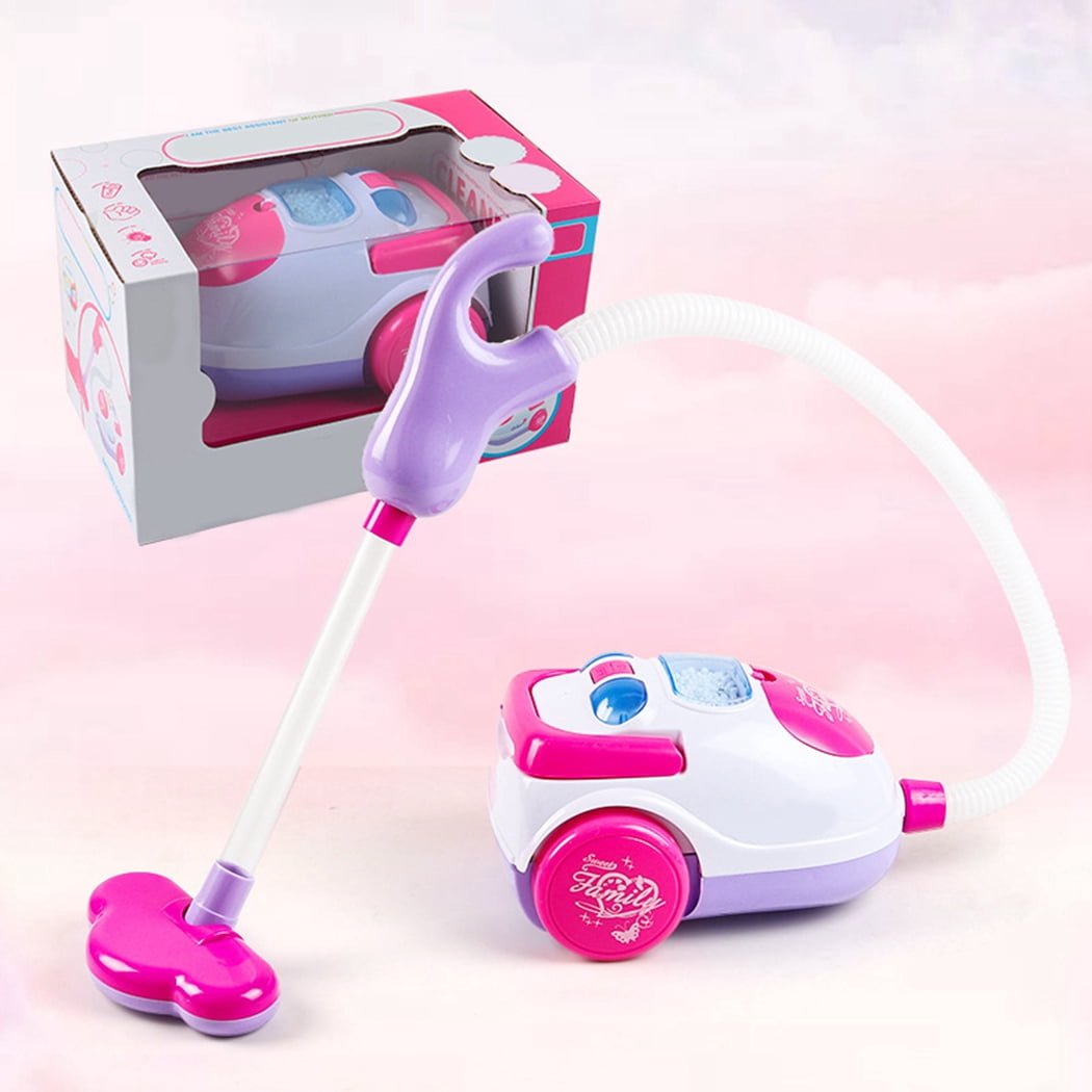 Ensemble de Jouets Aspirateur pour Enfants Musique LED Mini Jouet de Nettoyage de Maison Jeu d'Imitation Jouet