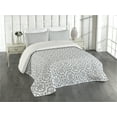 thumbnail image 2 of Ambesonne Grey Quilted Coverlet 3 Pcs, Antique Vintage Patterns, Queen Size, Grey White, 2 of 4