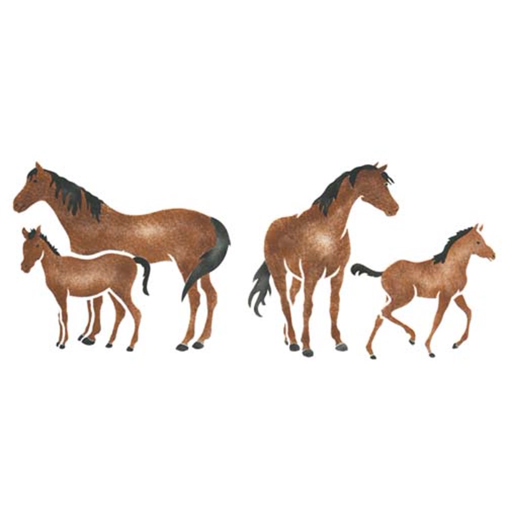 Four Horses Wall Stencil SKU 1119 by Designer Stencils