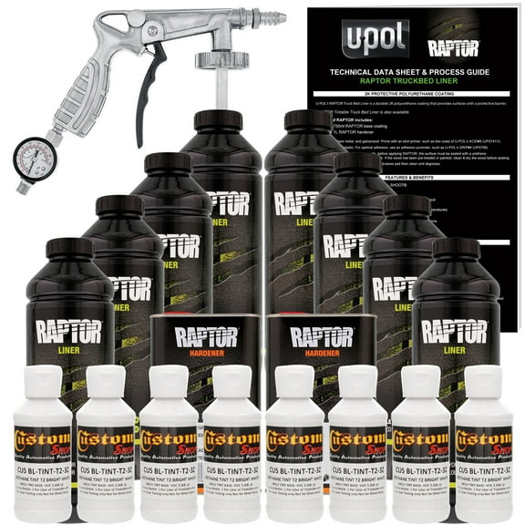 Raptor Bright White Urethane Spray-On Truck Bed Liner Spray Gun, 8 Liters