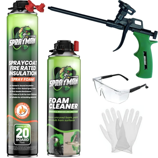 Kit de aislamiento de espuma en aerosol Sprayman Spraycoat resistente al fuego