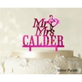thumbnail image 1 of Mr & Mrs Wedding Cake Topper Personalized Mirror Cake Topper Color Option Available 5-7 Inches Wide, 1 of 1