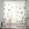 thumbnail image 4 of Colorful Butterfly Flower Yarn Curtain Window Tulle Curtains For Living Room Kitchen Window Treatments Voile Curtains, 4 of 7