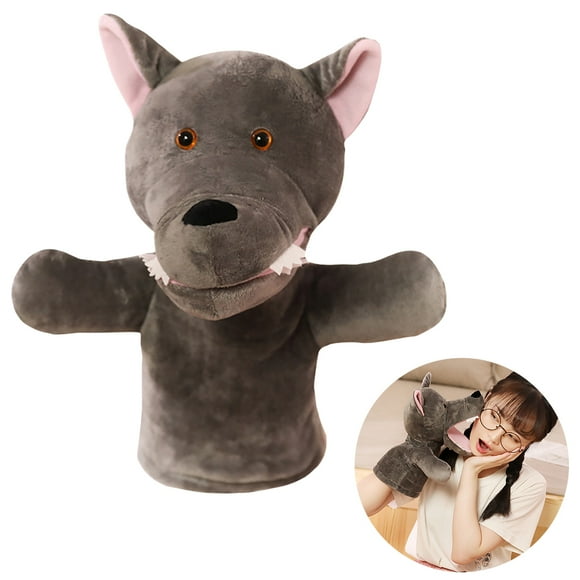 Hand Puppet Cartoon Open Mouse Wolf Plush Puppet Storytelling Toy for Kids