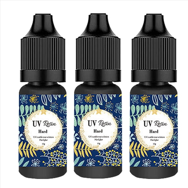 3X Pegamento de Resina UV , Curado Ultravioleta Transparente, Pegamento UV de Resina Epoxi de Secado RáPido, Herramientas para Hacer Joyas DIY, 10G