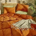 thumbnail image 4 of Bedding Comforter Burnt Orange Velvet - 3 Piece - California King, 4 of 5