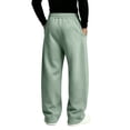 thumbnail image 4 of Men's Baggy Fleece Sweatpants Wide Leg Casual Elastic Drawstring Waist Trousers Loose Lounge Joggers Pant with Pockets Mint Green 3XL, 4 of 5