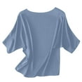 thumbnail image 4 of Womens Summer Tops, Tops for Women Trendy, Trendy Women's Casual 3/4 Sleeve Round Neck Top for Everyday Wear and Business Attire, 4 of 4
