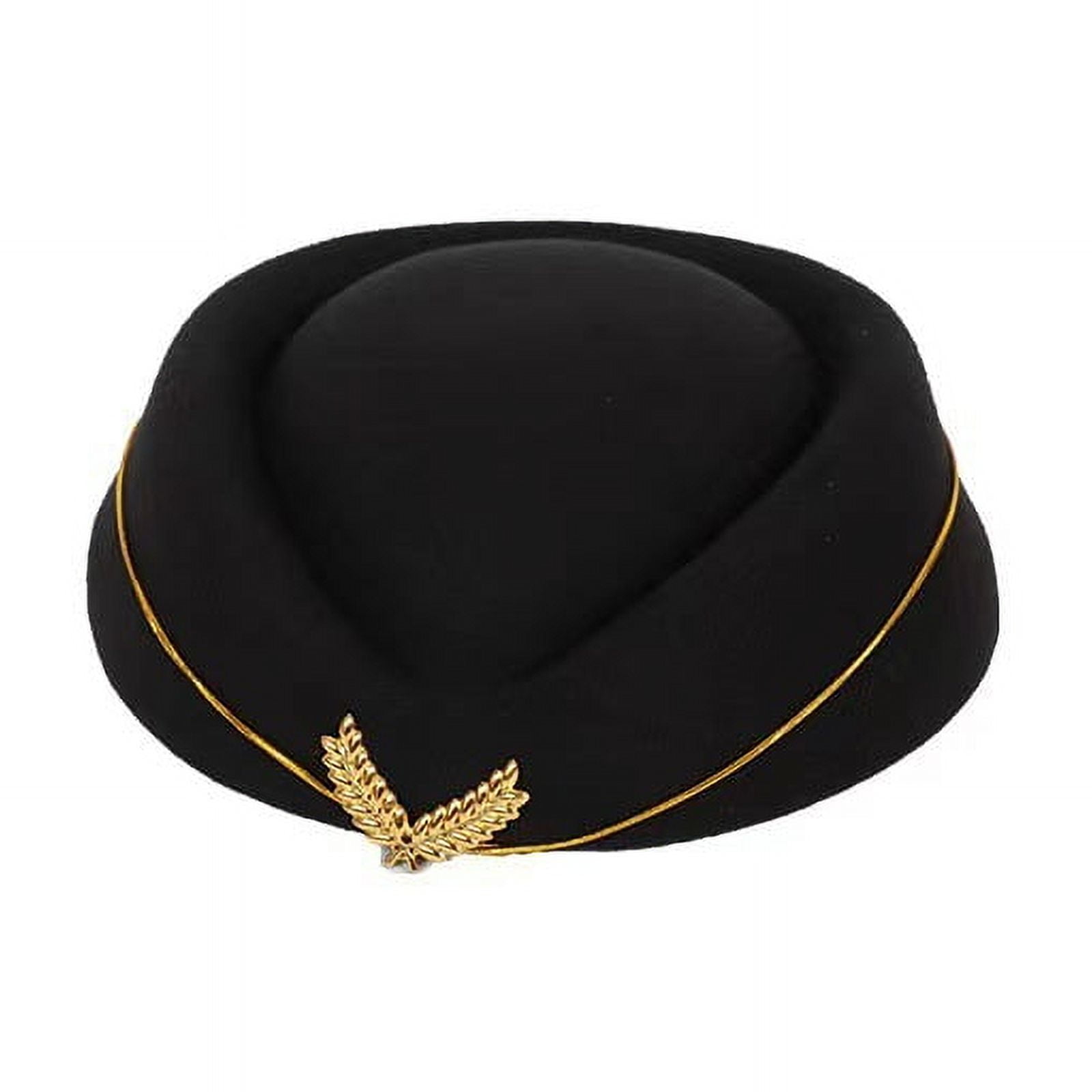 Gorro De Azafata Vintage - Boina De Fieltro Elegante, Para Disfraz, Cosplay O Accesorio De Moda