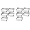 thumbnail image 1 of Anillo Perforado para Tartas Moldes para Tartaletas de Acero Inoxidable Forma Cuadrada Molde para Tartas Círculo Herramienta para Hornear Pasteles Franceses, Paquete de 10, 1 of 5