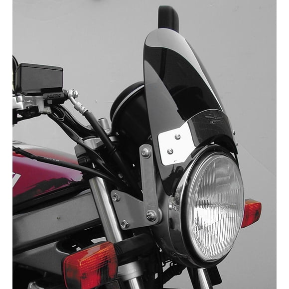 National Cycle Fork Mount Flyscreen Windshield For Various Metric Motorcycles (See Specifications) - Chrome Plate/ Dark Smoke - N2535