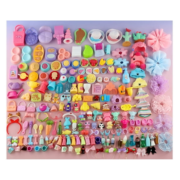 Accessories for lps Pets,Random 25 pc Hat Scarf Jacket Dress Bow Skirt Clothes Collar Foof and Drink Toy Accessories fit lps Cats and Dogs Fox Dragon Rabbit Pet Figure