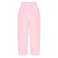 thumbnail image 4 of Miluxas Women's Side Lace Hollow Casual Pants Drawstring High Waist Wide Leg Tapered Pants with Pockets office Streetwear Pink, 4 of 6